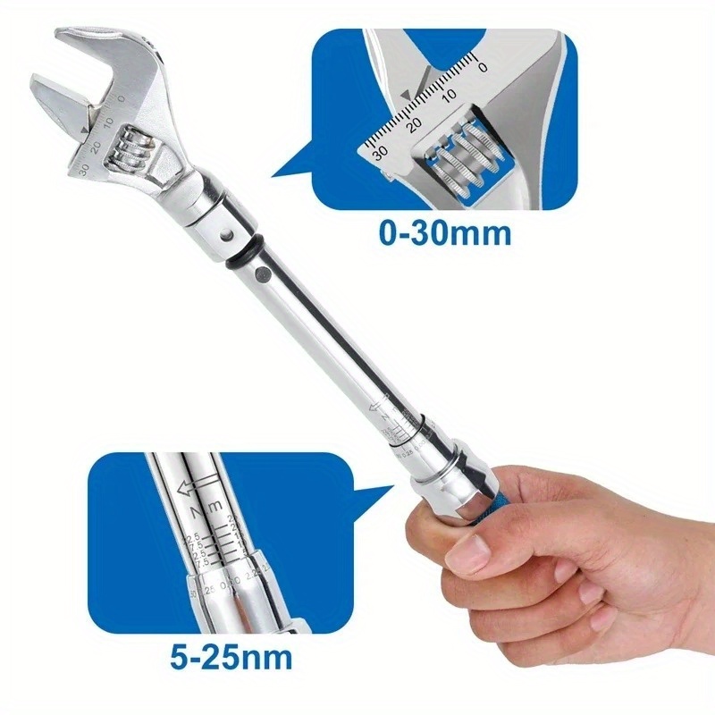 Interchangeable Head Torque Wrench Open - Klucz dynamometryczny rowerowy regulowany 30 mm