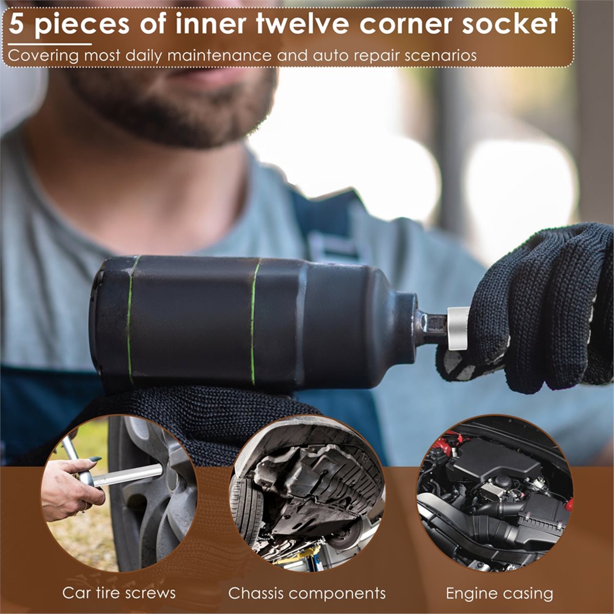 A74U Zestaw 5 nasadek metryczn – Impact Socket Thin Wall Deep Metric Set recenzja i cena